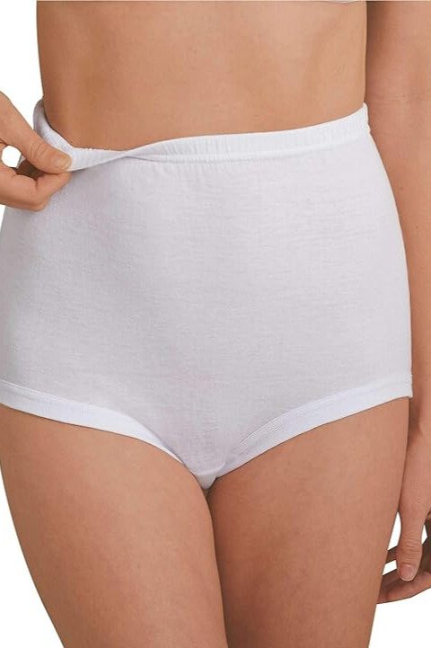 National Women's 100% Cotton Latex Free Unpinchable Cotton Panties, 3-Pack - White - source image 70603