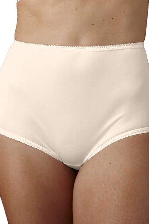 National Women's Nylon Tricot Full Coverage Full Brief Panties, 6-Pack - Ivory - source image 70612