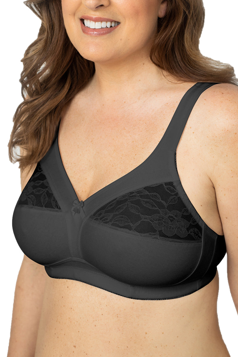 Plusform Cotton Comfort Bra - Black - source image 54562