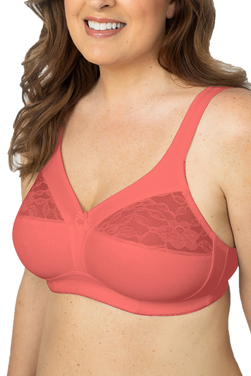 Plusform Cotton Comfort Bra - Coral - source image 54564
