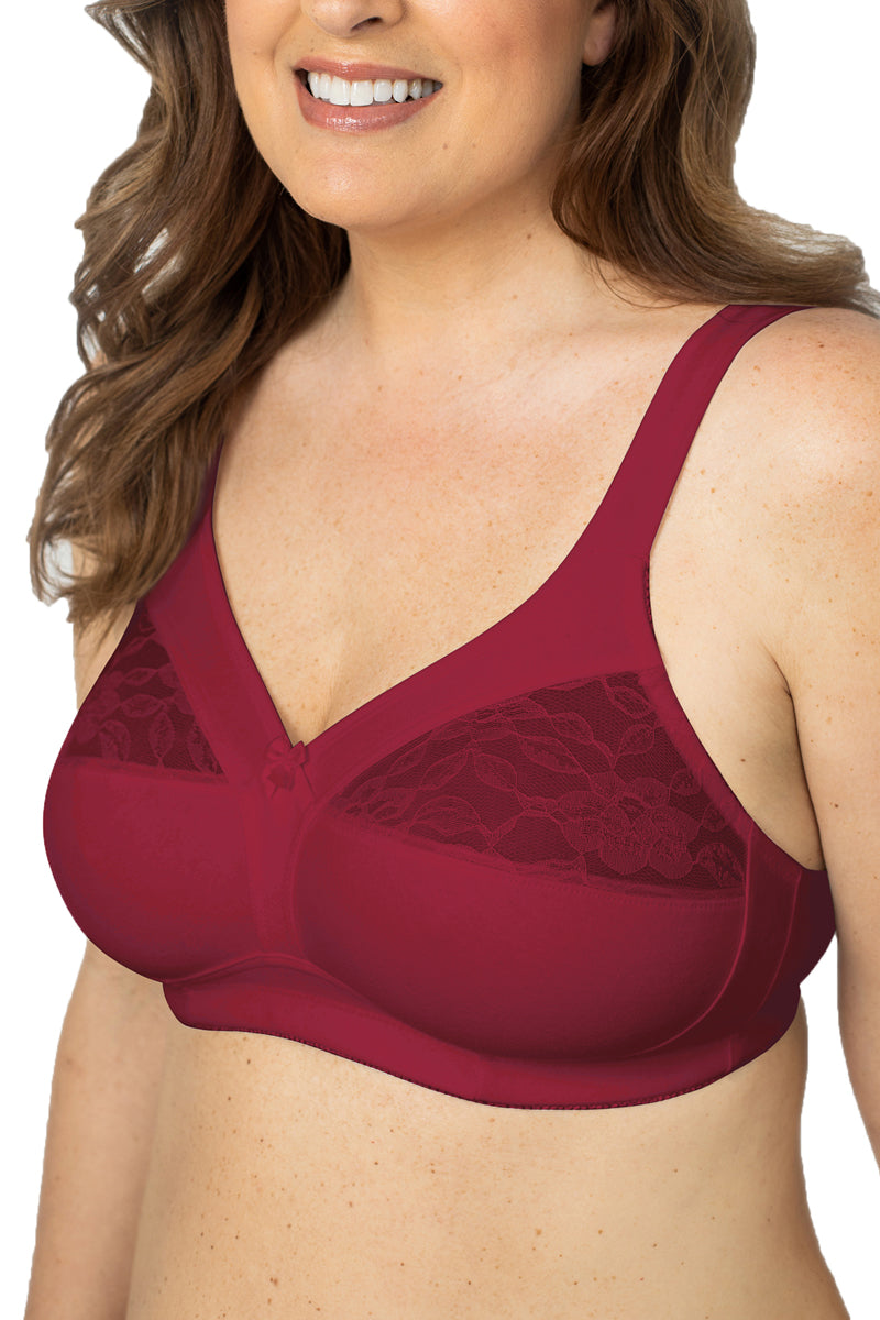 Plusform Cotton Comfort Bra - Red - source image 54565