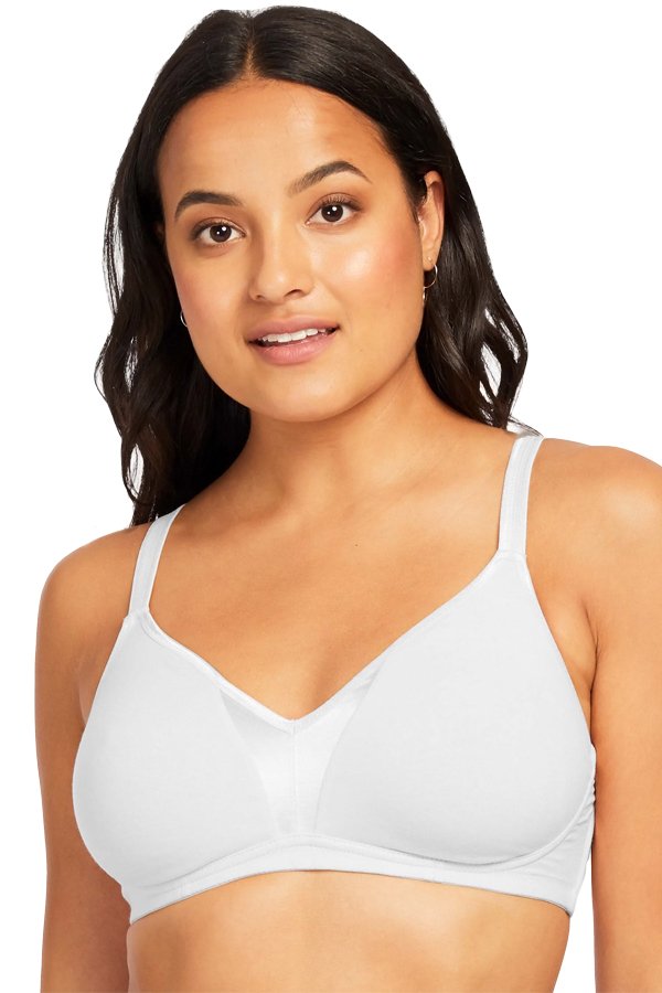 QT Intimates Soft Cup Wire-Free Bra - White - source image 42688