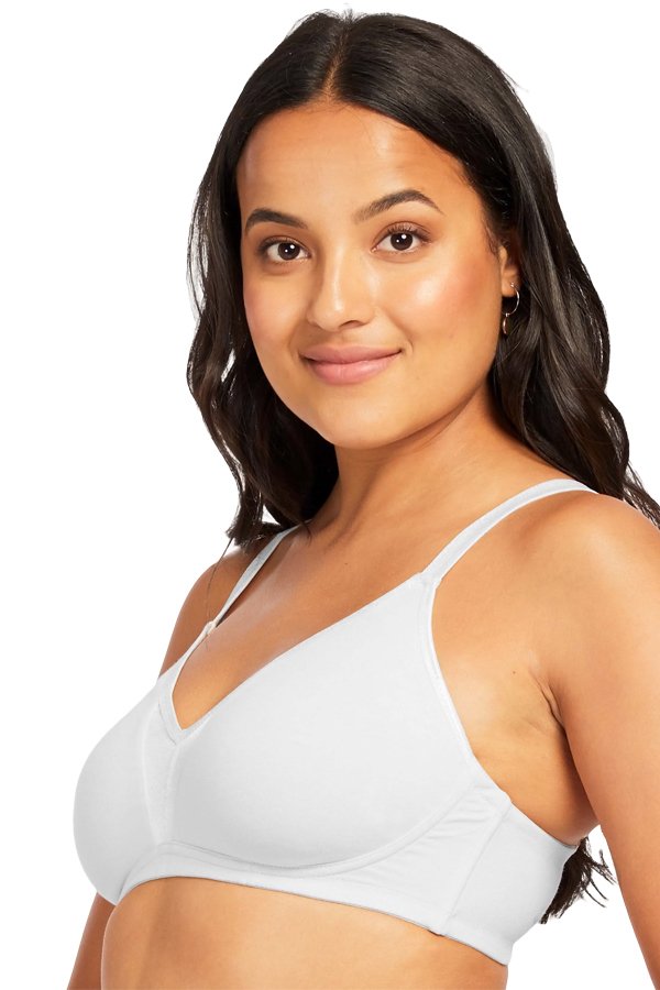 QT Intimates Soft Cup Wire-Free Bra - White - source image 42689