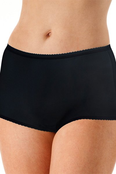 Shadowline Lingerie by Velrose Nylon Modern Brief Panty - Black - source image 46218