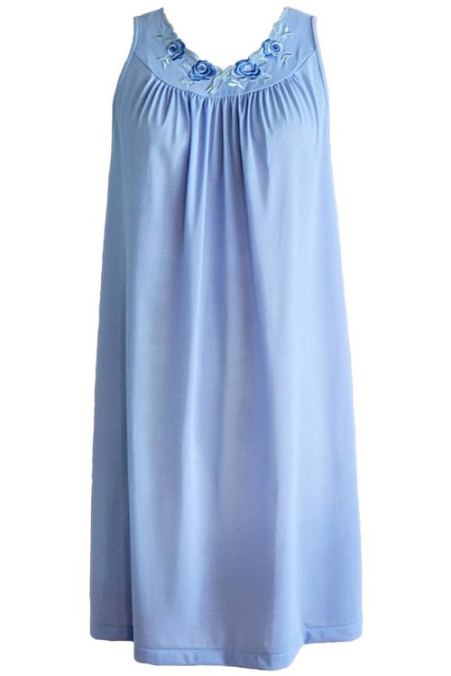 Shadowline Lingerie by Velrose Short Sleeveless Nightgown - Lilac - source image 56647