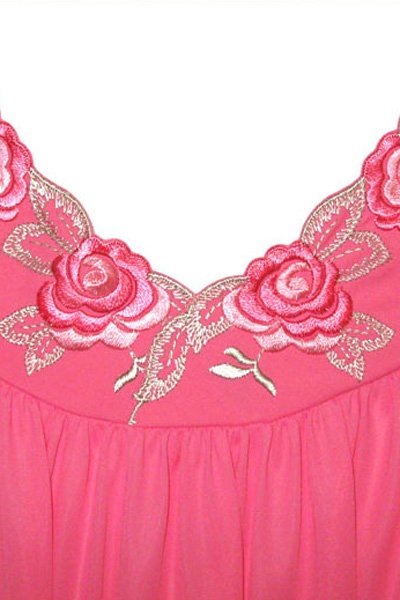 Shadowline Lingerie by Velrose Short Sleeveless Nightgown - Rosy Pink - source image 56653
