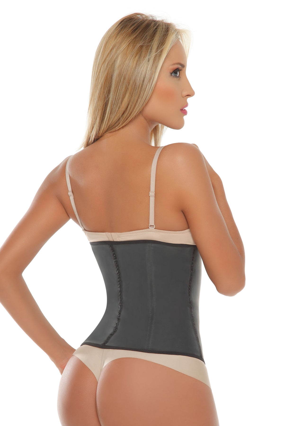 TruFigure Classic Latex Waist Cincher - Black - source image 15177