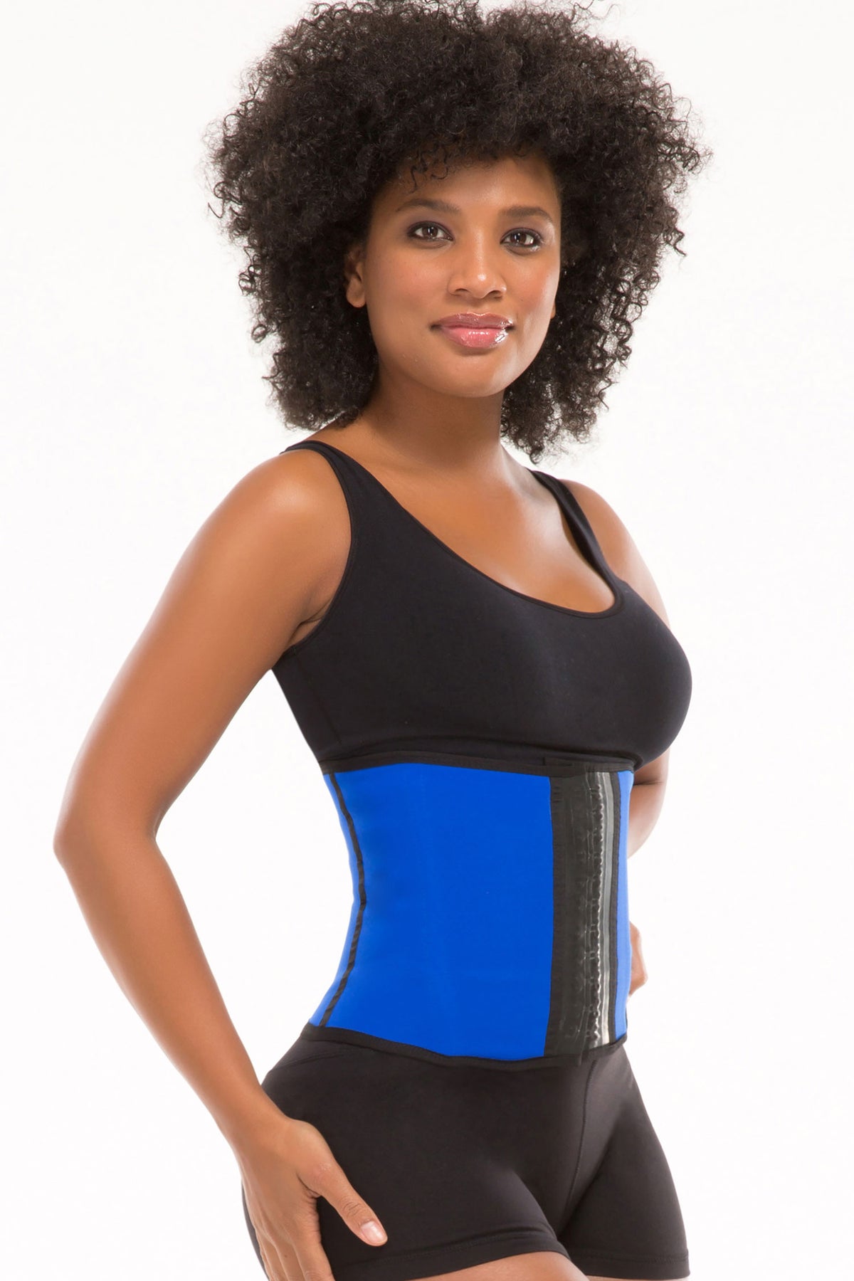 TruFigure Sport Latex Waist Cincher w/ 3-Hooks - Blue - source image 17281