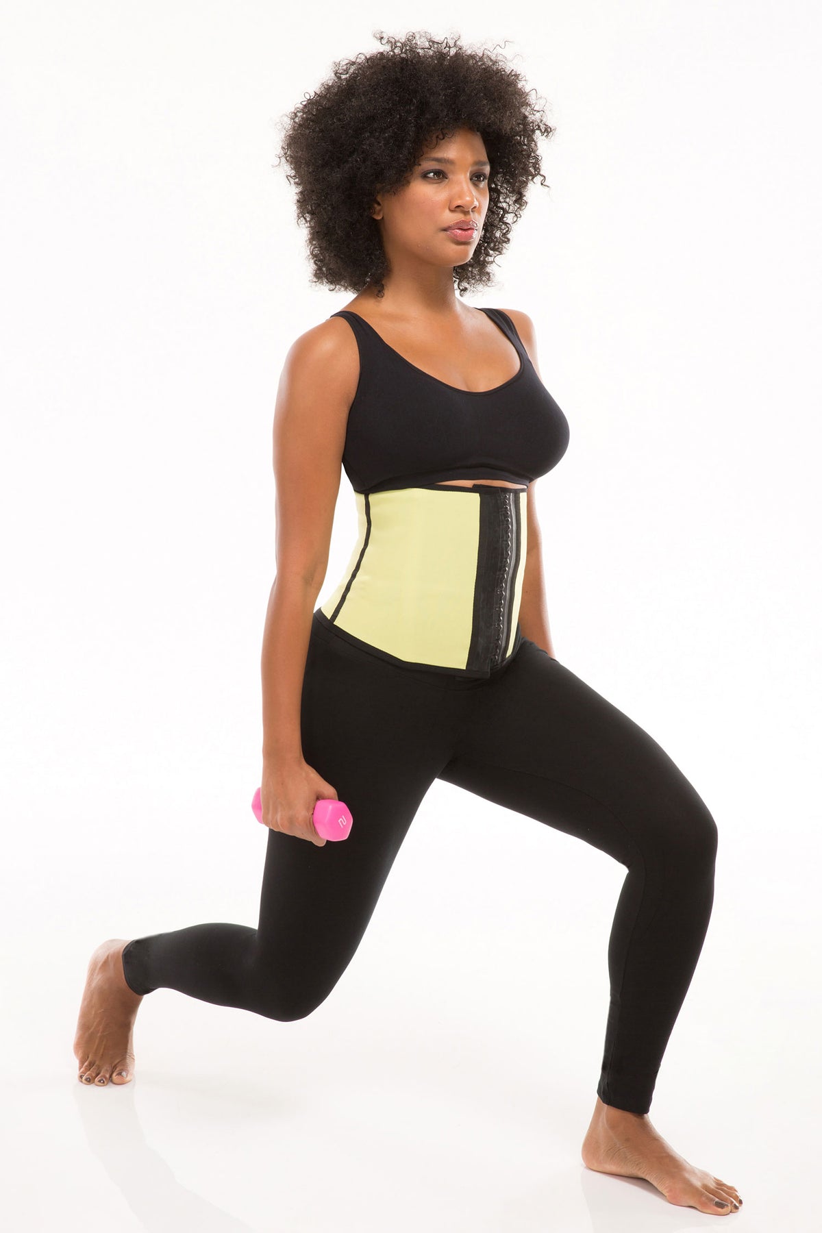 TruFigure Sport Latex Waist Cincher w/ 3-Hooks - Yellow - source image 22021