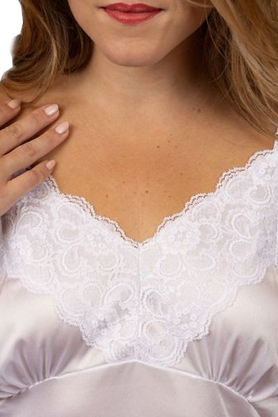 Velrose Lingerie Classic Full Slip with Wide Lace - Beige - source image 59661