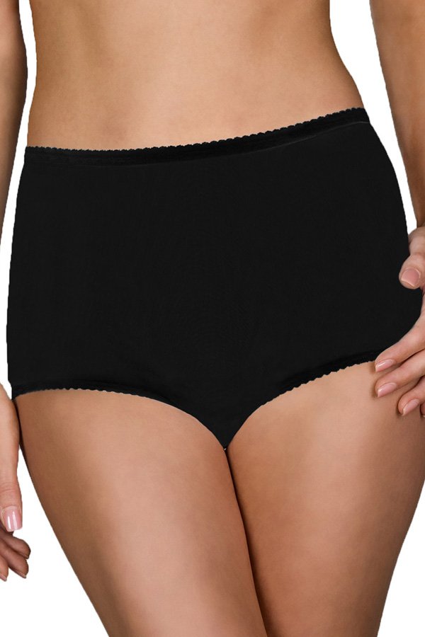 Shadowline Lingerie by Velrose Nylon Seamless Full Brief Panty - Black - source image 56606