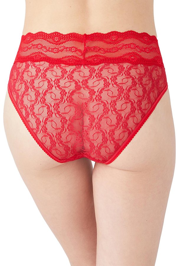 Wacoal b.tempt'd Lace Kiss Hi-Leg Panty Pack, 3-Pack - White/Crimson Red/Night - source image 63898