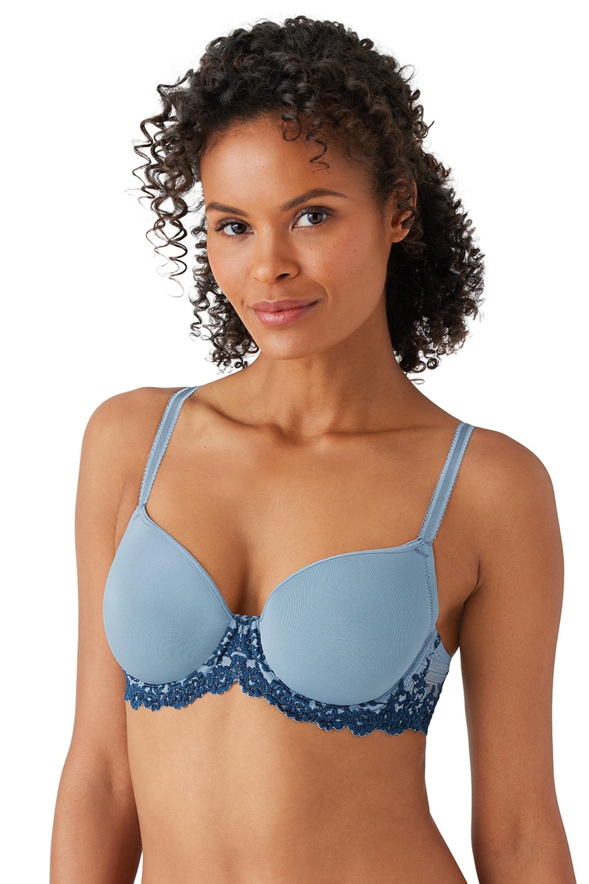 Wacoal Embrace Lace® T-Shirt Bra - Windward Blue/Titan - source image 65933