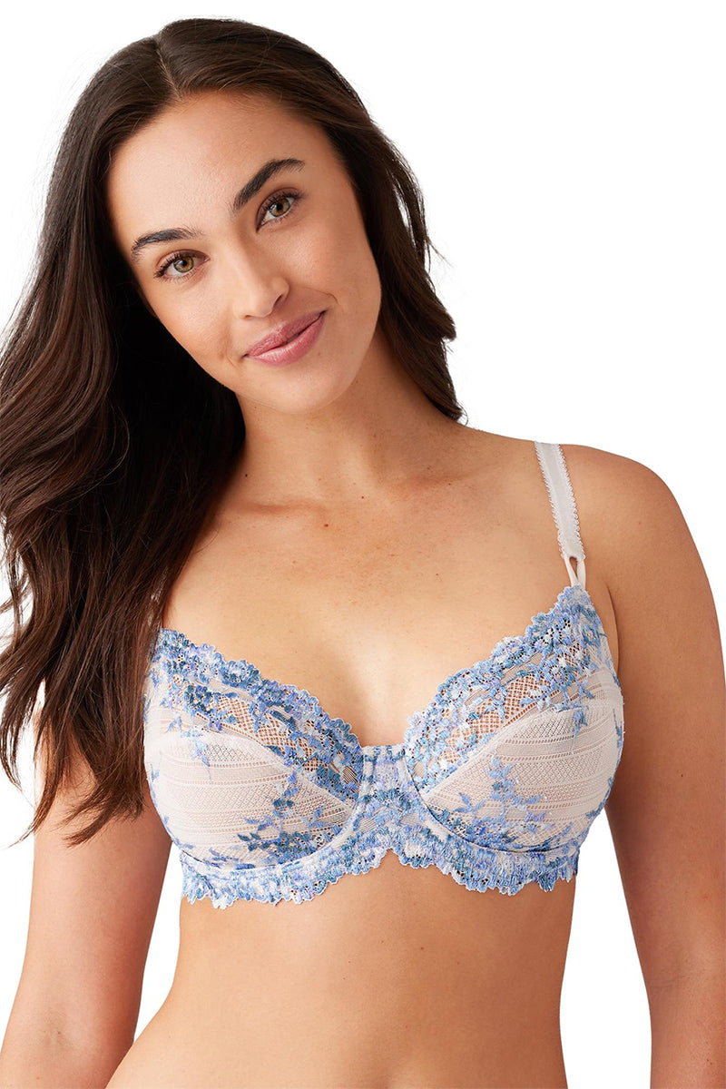 Wacoal Embrace Lace® Underwire Bra - Pastel Parchment/Blue Multi - source image 61893