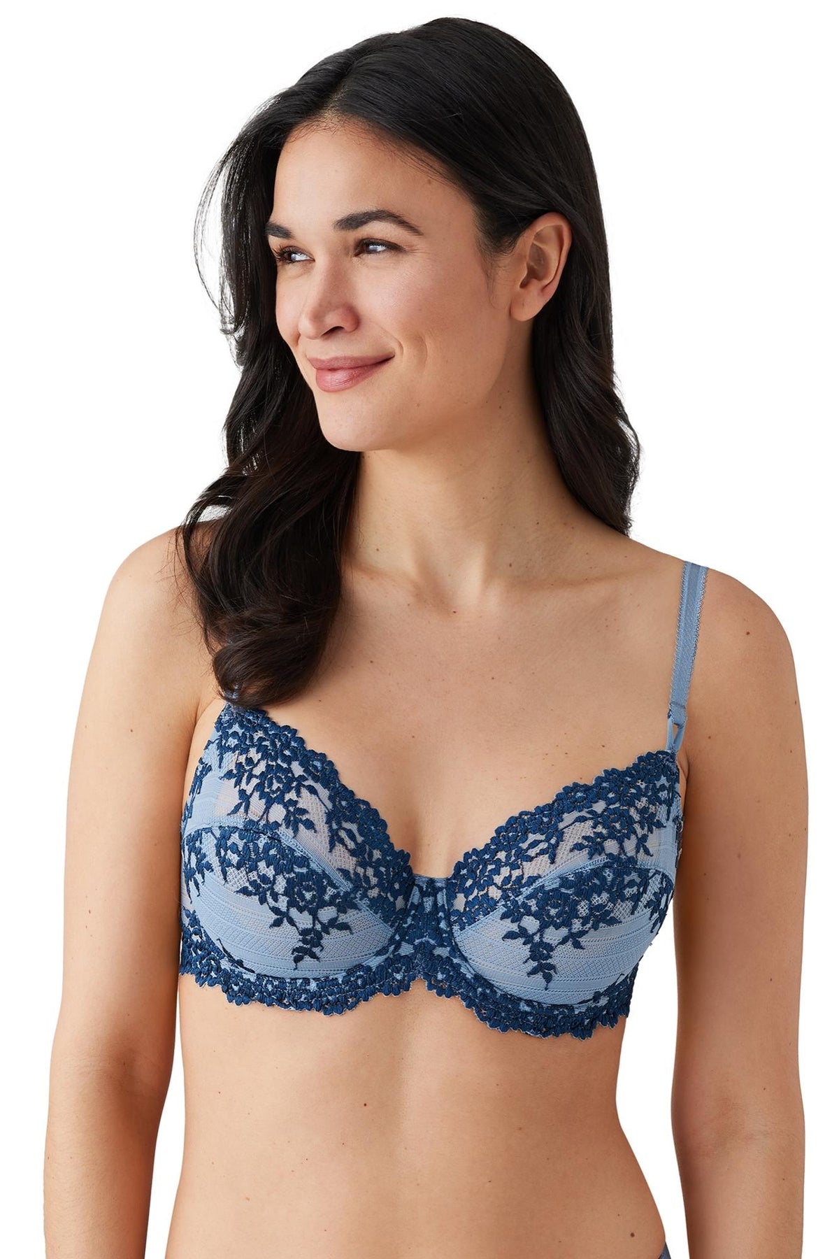 Wacoal Embrace Lace® Underwire Bra - Windward Blue/Titan - source image 65875