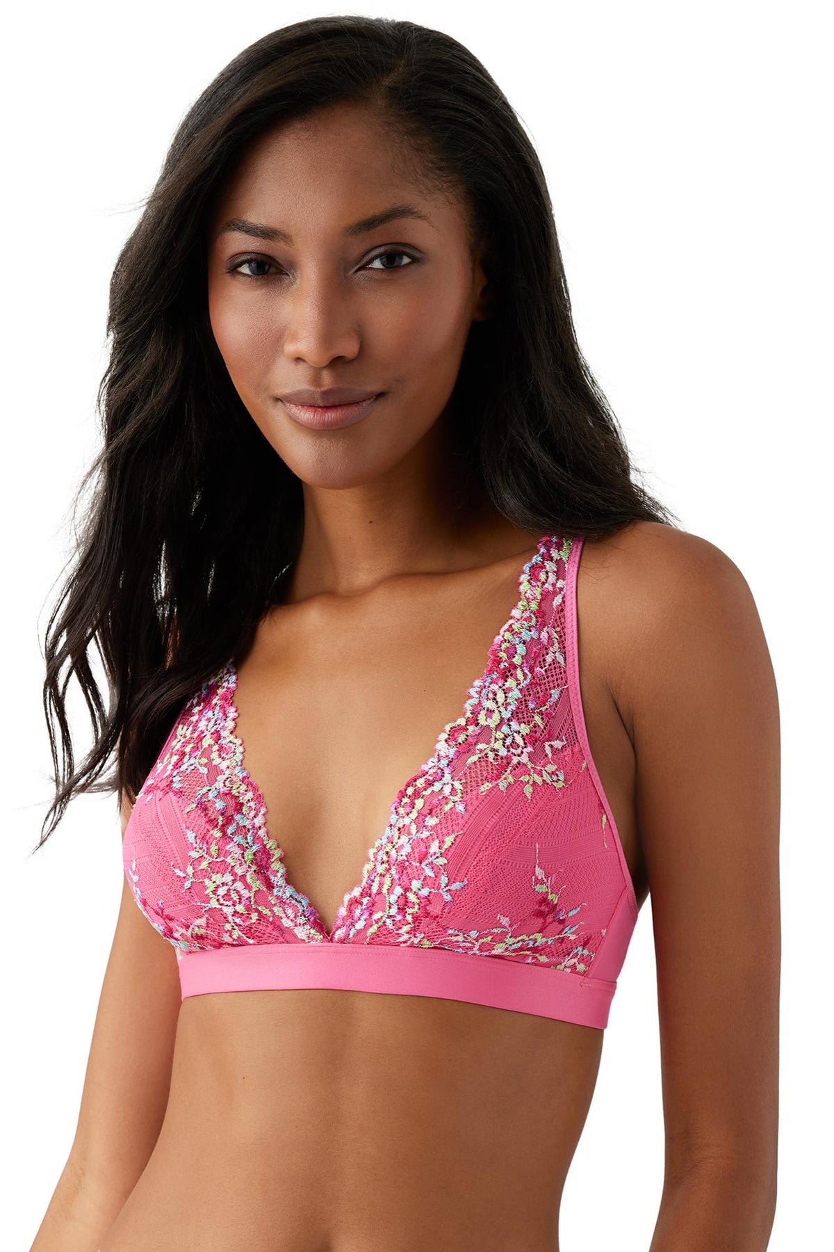 Wacoal Embrace Lace® Wire Free Bralette - Hot Pink/Multi - source image 65924