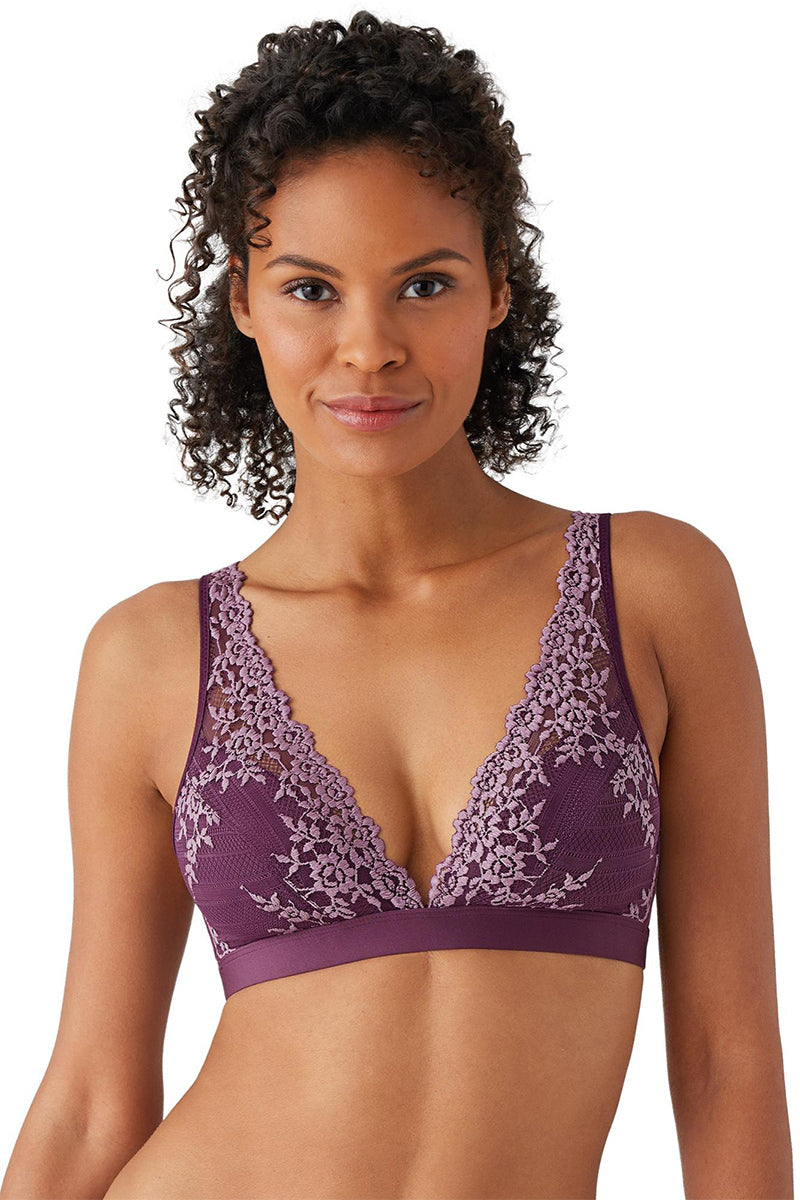 Wacoal Embrace Lace® Wire Free Bralette - Italian Plum/Valerian - source image 62368