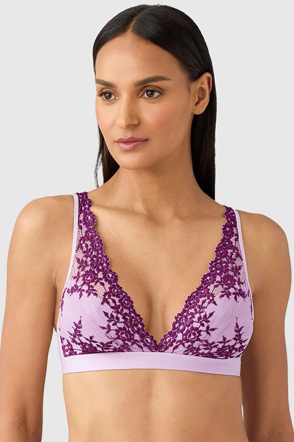 Wacoal Embrace Lace® Wire Free Bralette - Lavender Sage/Dark Purple - source image 74963