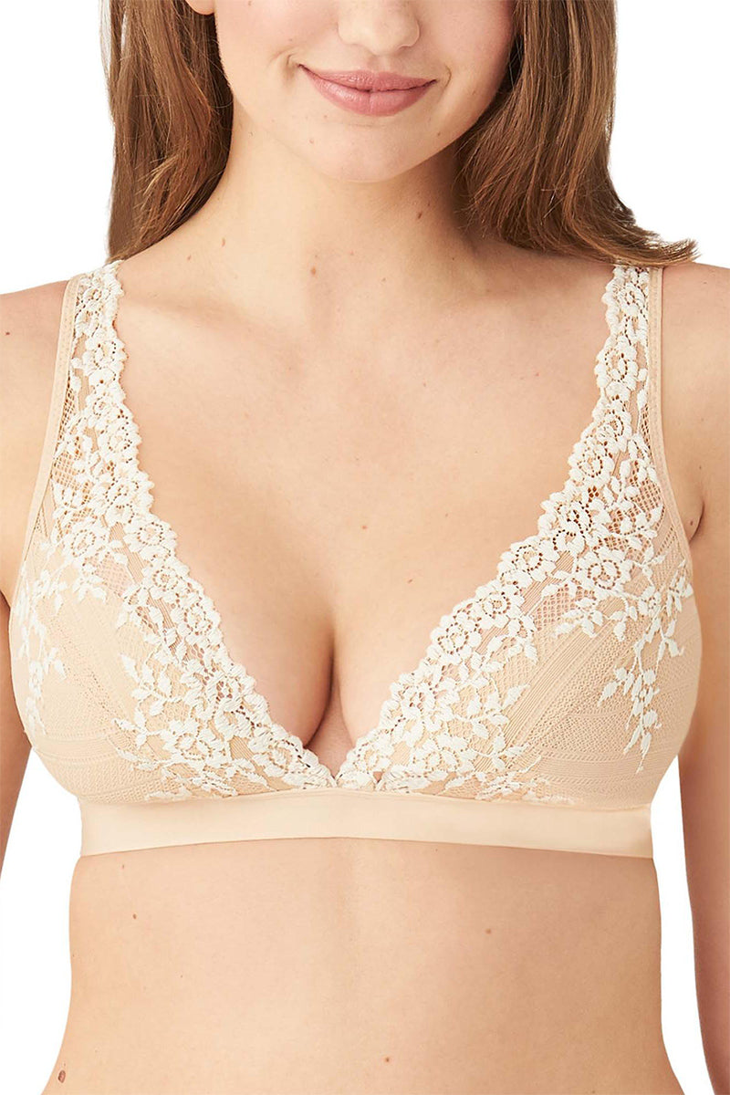 Wacoal Embrace Lace® Wire Free Bralette - Sand/Ivory - source image 62372