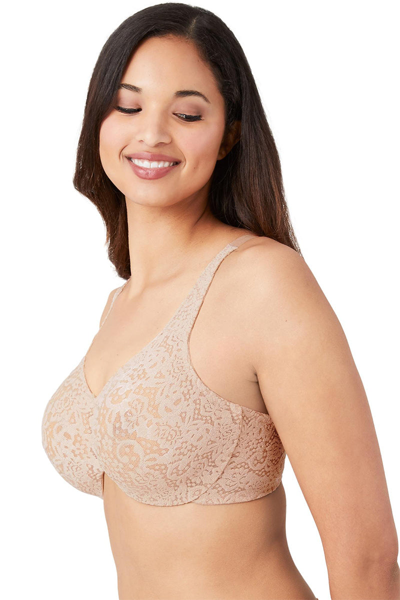 Wacoal Halo Lace Full Figure Underwire Bra - Toast - source image 61897