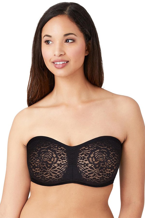 Wacoal Halo Lace Strapless Underwire Bra - Black - source image 62580