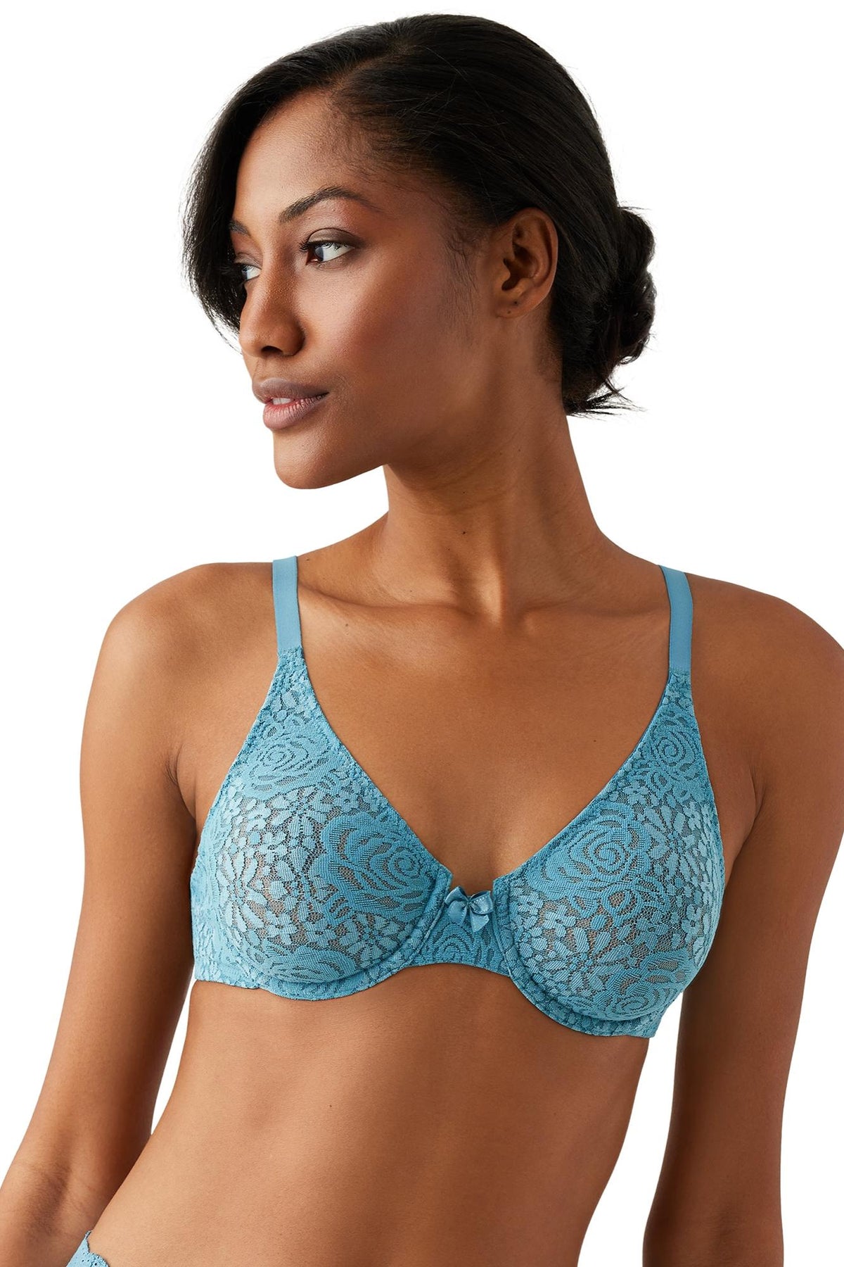 Wacoal Halo Lace Underwire Bra - Adriatic Blue - source image 65914