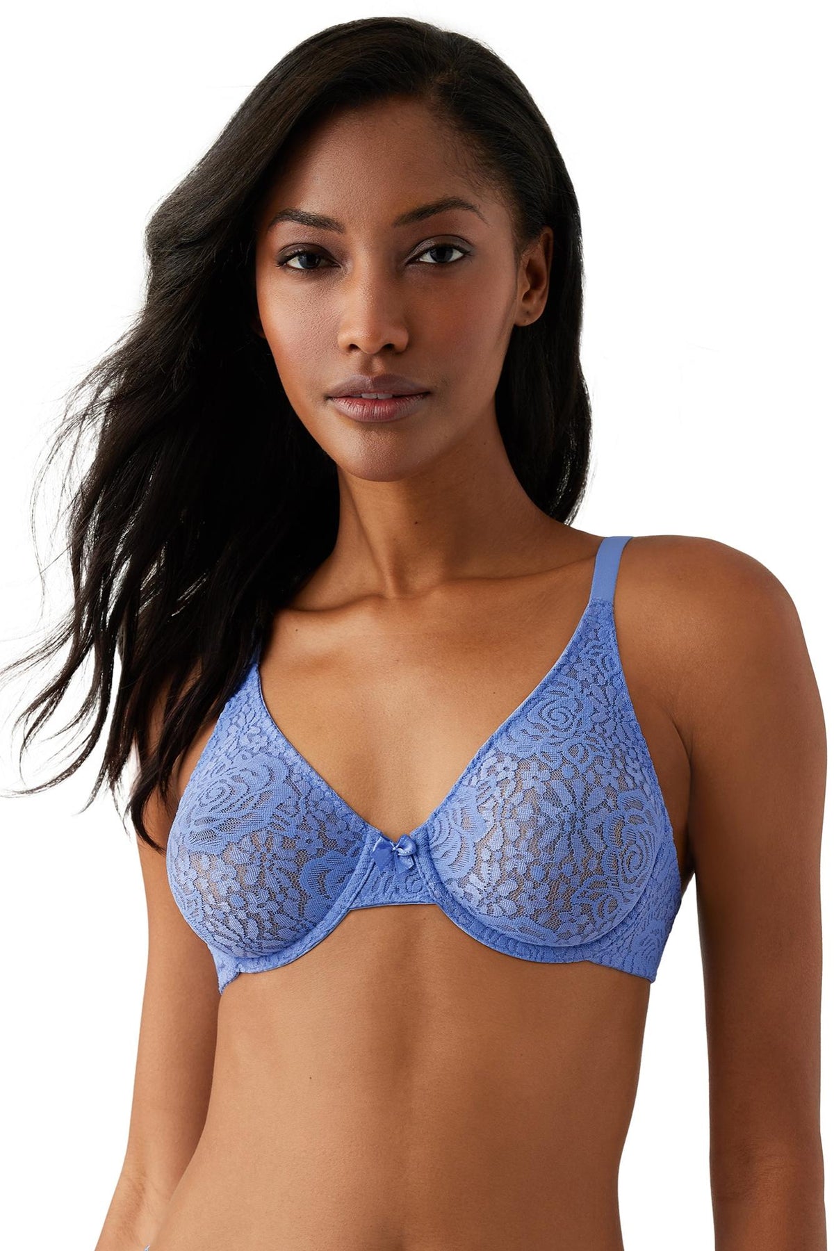 Wacoal Halo Lace Underwire Bra - Blue Hydrangea - source image 65915