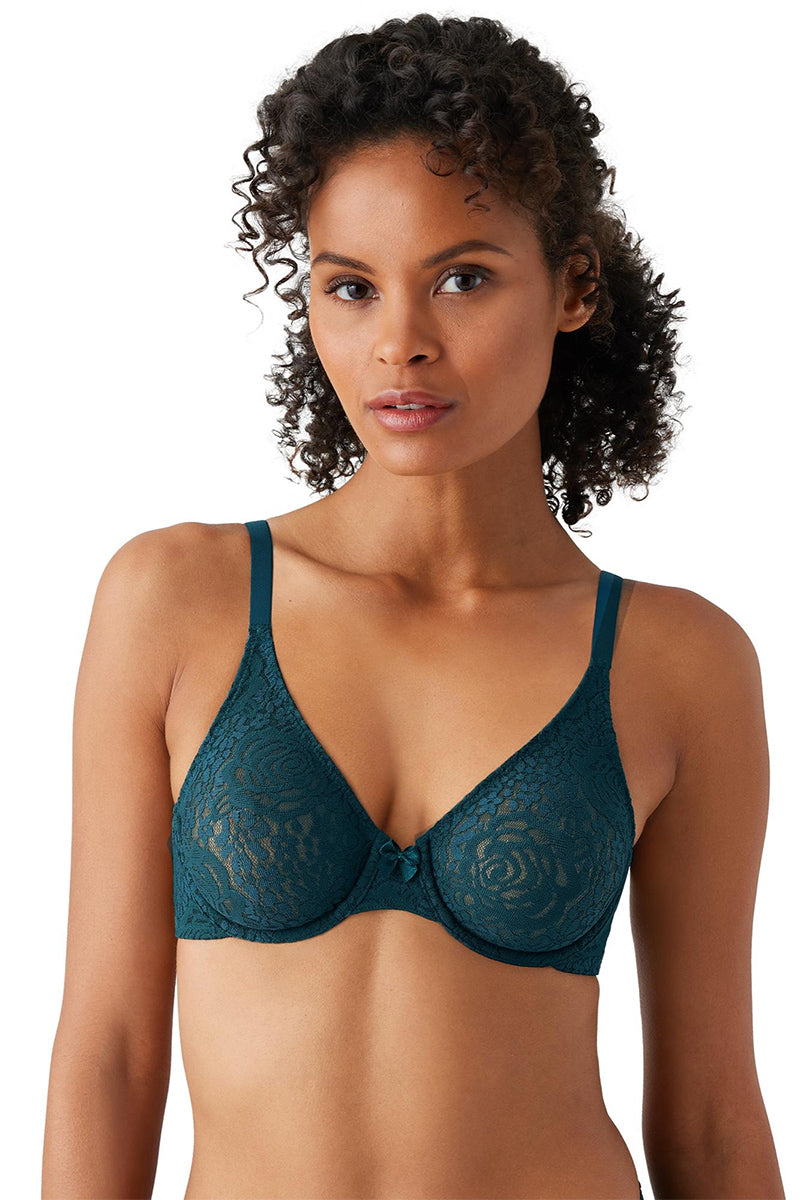 Wacoal Halo Lace Underwire Bra - Deep Sea - source image 62294