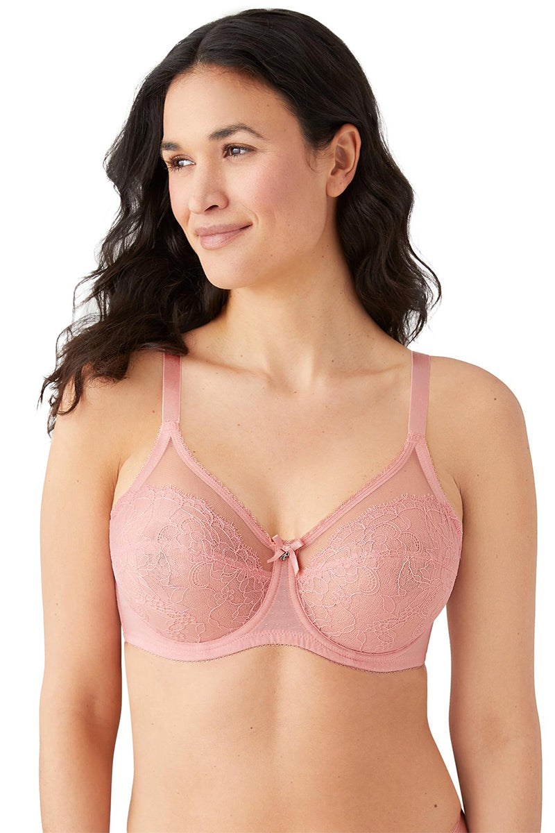 Wacoal Retro Chic Full Figure Underwire Bra - Bridal Rose - source image 62616