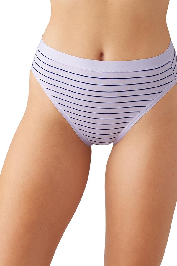 Wacoal Understated Cotton Hi-Cut - Orchid Petal Stripe - source image 63220