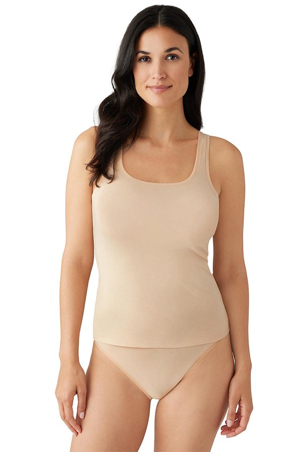 Wacoal Understated Cotton Tank - Sand - source image 62076