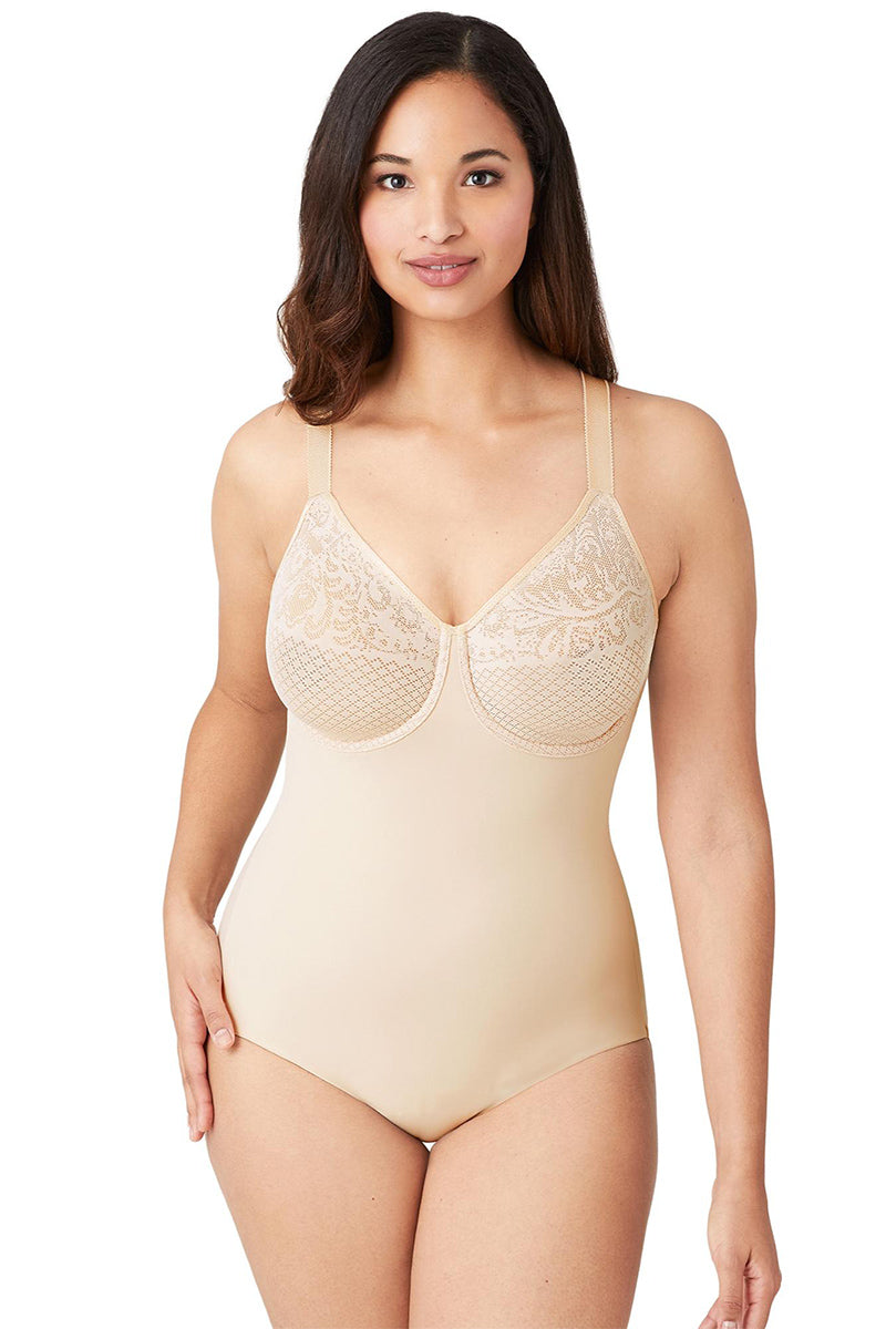 Wacoal Visual Effects Body Briefer with Minimizer Bra - Sand - source image 61913